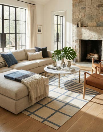 7' x 9' 5 Hand Woven Kilim Modern Wool Rug