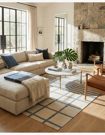 7' x 9' 5 Hand Woven Kilim Modern Wool Rug