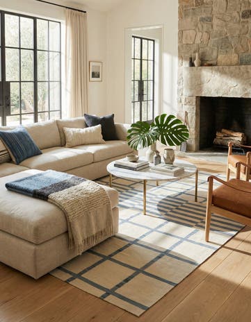 7' x 9' 5 Hand Woven Kilim Modern Wool Rug