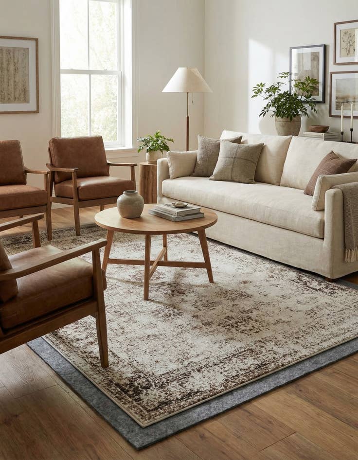 Detail image of 6' x 9' Monaco Rug With Pad Bundle