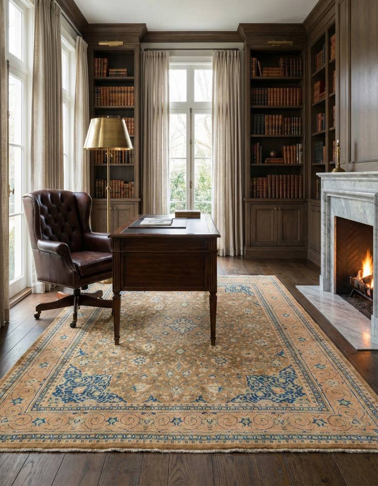 Detail image of 9' 9 x 12' 9  Hand Knotted Farahan Persian Wool Rug