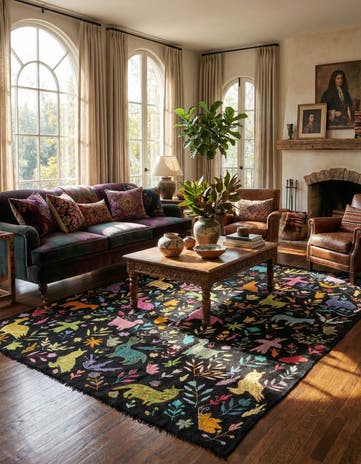 6' 6 x 9' 3 Hand Woven Kilim Suzani Wool Rug