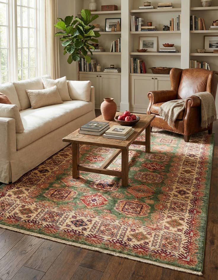 Detail image of 5' 6 x 8'  Hand Knotted Kazak Oriental Rug