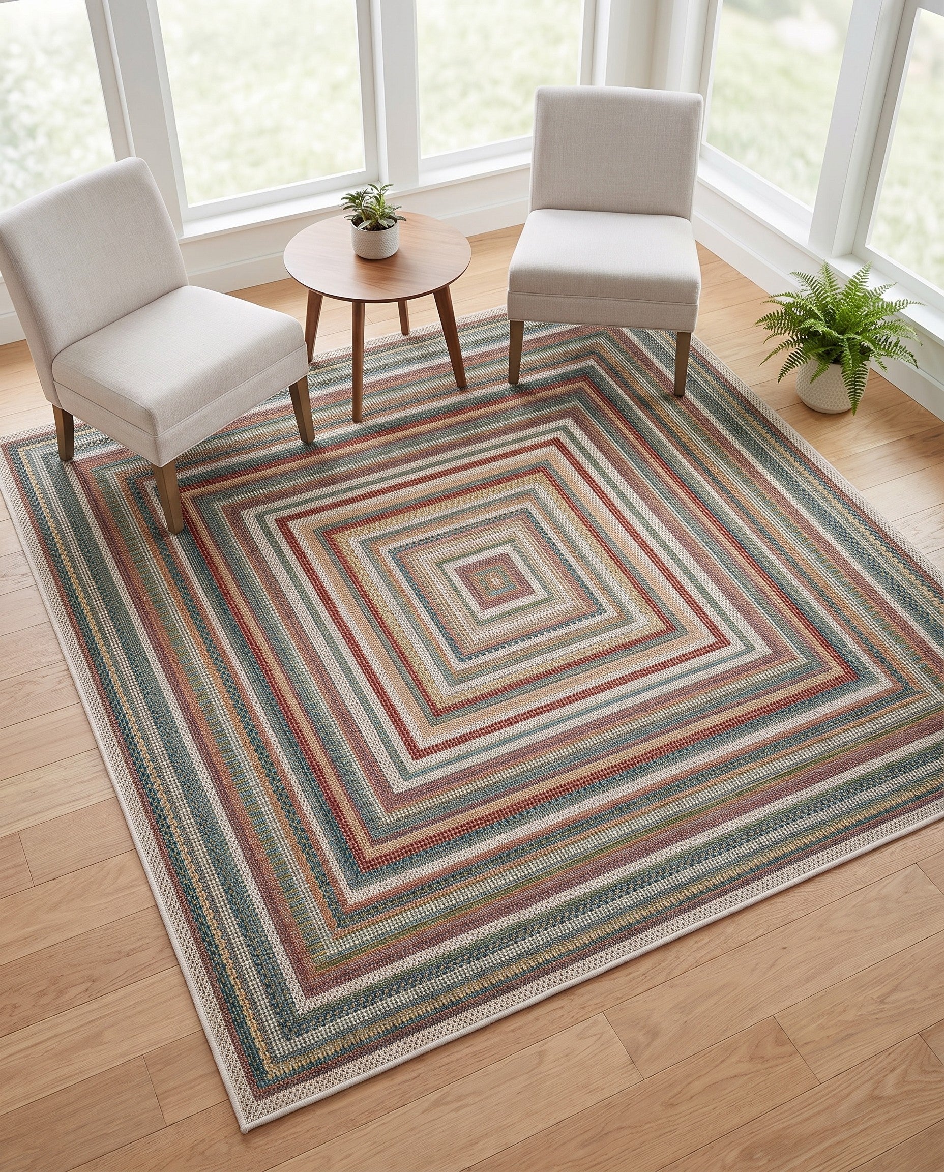 5' 3 x 5' 3 Easy-Clean Baja Indoor / Outdoor Square Rug