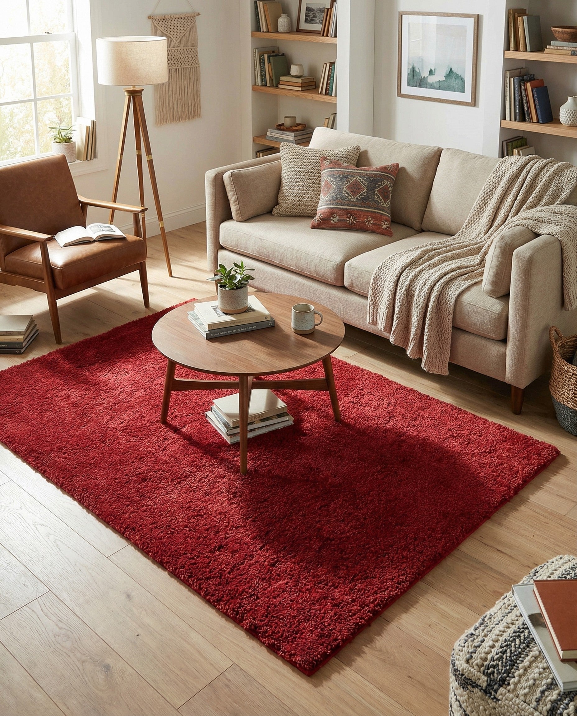  4' x 6' Solid Shag Rug