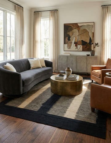 6' 1 x 7' 7 Hand Woven Kilim Modern Wool Rug