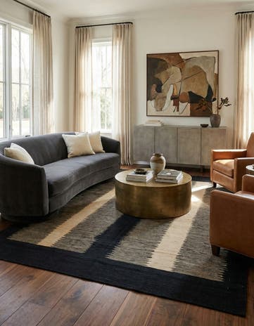 6' 1 x 7' 7 Hand Woven Kilim Modern Wool Rug