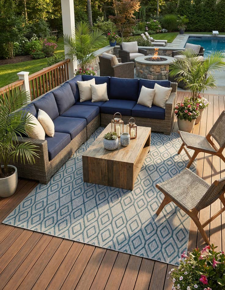 Detail image of  9' x 12'  Washable Jill Zarin Turks and Caicos Indoor / Outdoor Rug