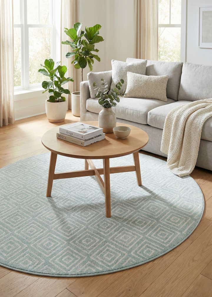 7' 10 x 7' 10 Easy-Clean Sabrina Soto Indoor / Outdoor Round Rug