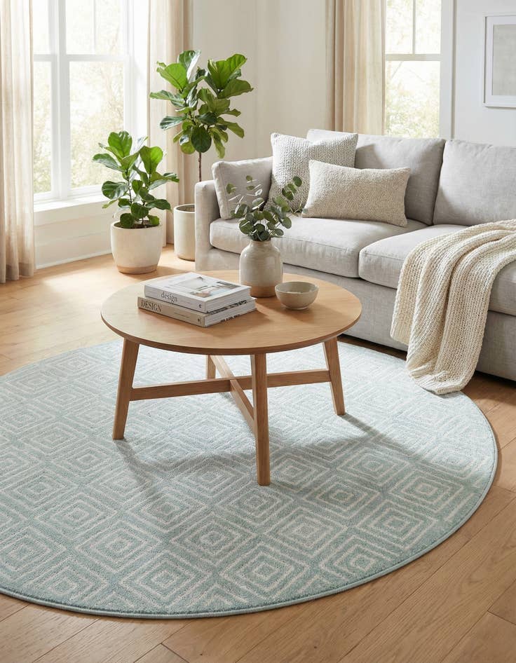 Detail image of  7' 10 x 7' 10  Washable Sabrina Soto Indoor / Outdoor Round Rug