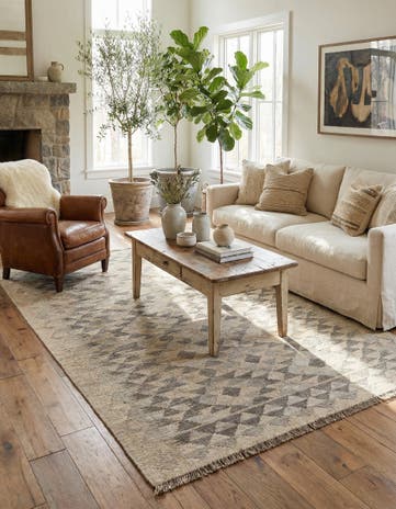 3' 10 x 6' Hand Woven Kilim Maymana Wool Rug