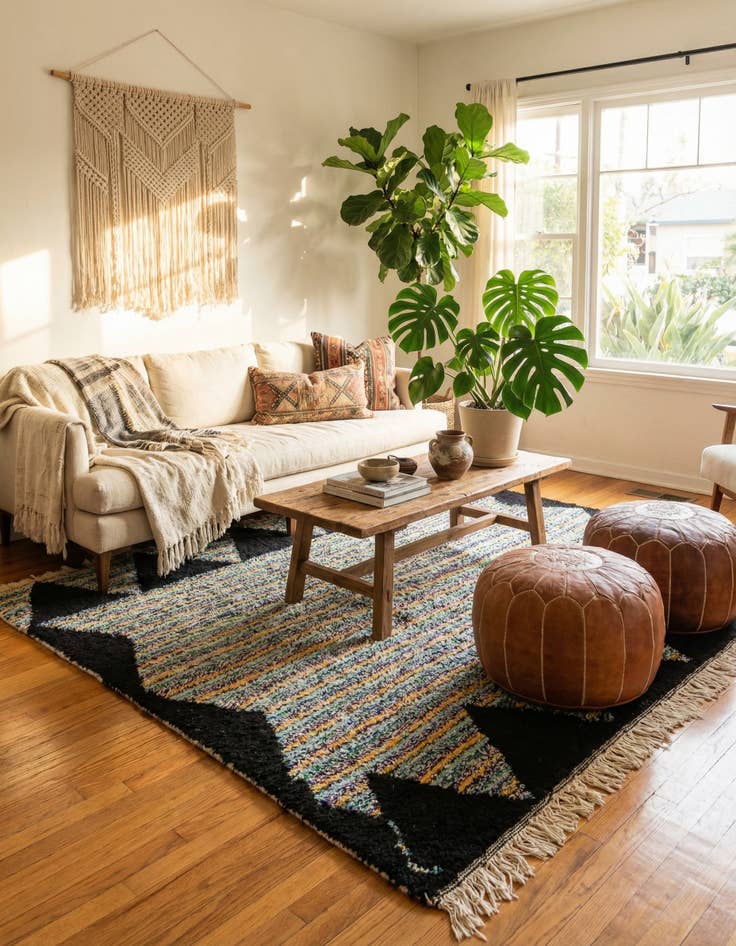 Detail image of 5' 5 x 8' 4  Hand Knotted Moroccan Wool Rug