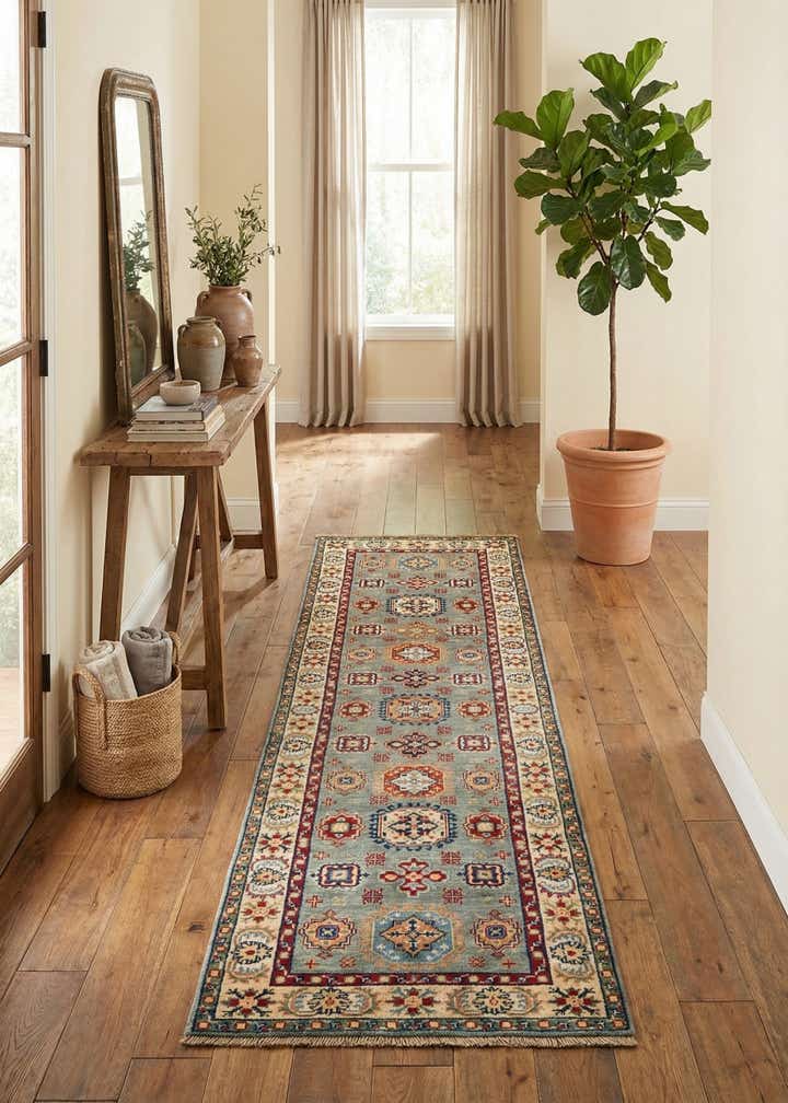 2' 8 x 9' 7 Hand Knotted Kazak Runner Rug