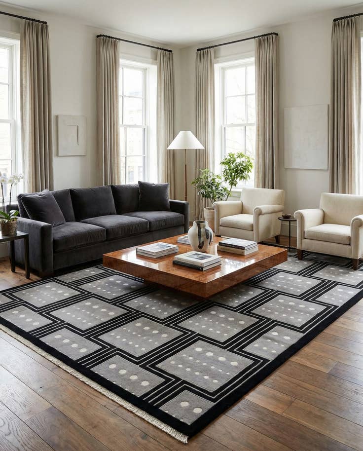 Detail image of 8' 2 x 11' 7 Hand Knotted Darya Wool Rug