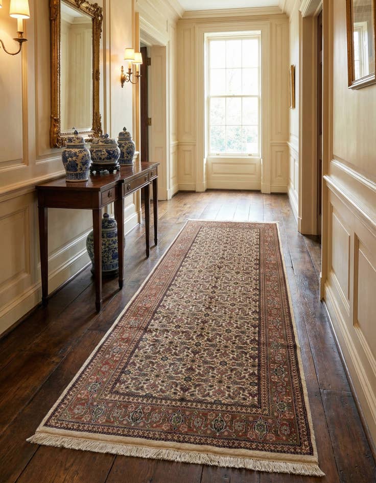 Detail image of 5' 2 x 11'  Hand Knotted Farahan Wool Runner Rug