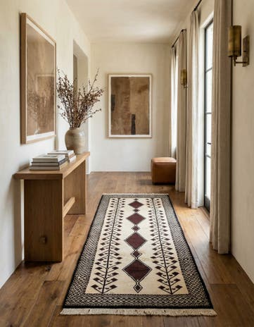 3' 4 x 6' 8 Hand Knotted Moroccan Wool Runner Rug
