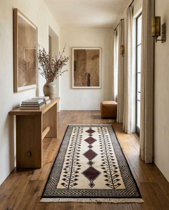 3' 4 x 6' 8 Hand Knotted Moroccan Wool Runner Rug