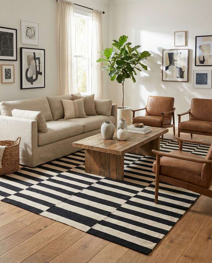 5' 5 x 7' 9 Hand Woven Kilim Modern Wool Rug