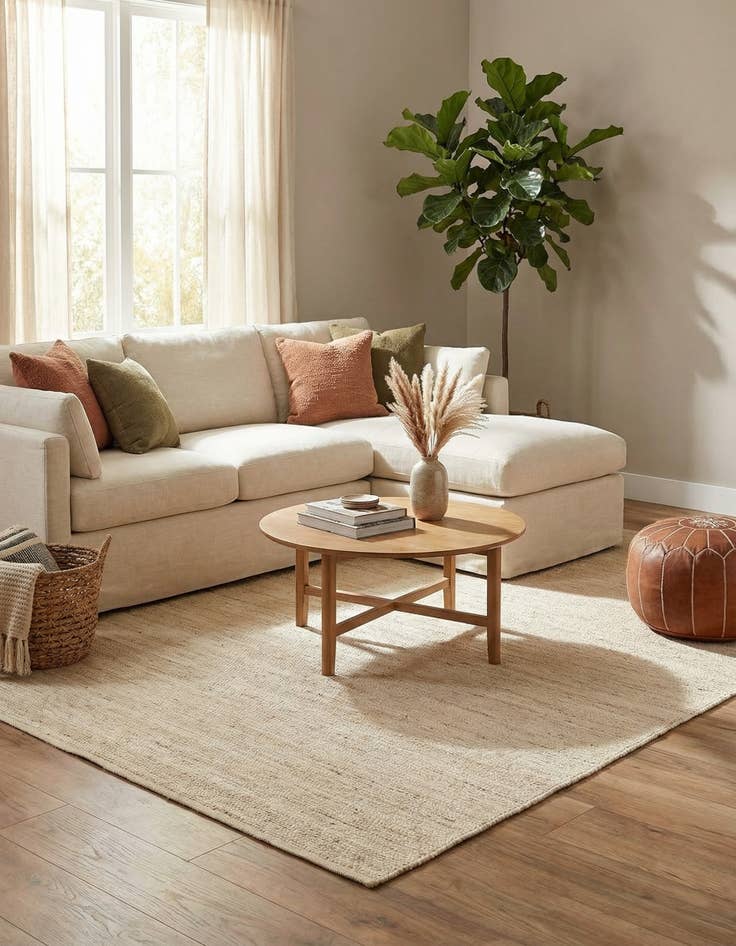 Detail image of  7' 1 x 10'  Hand Braided Jute Rug