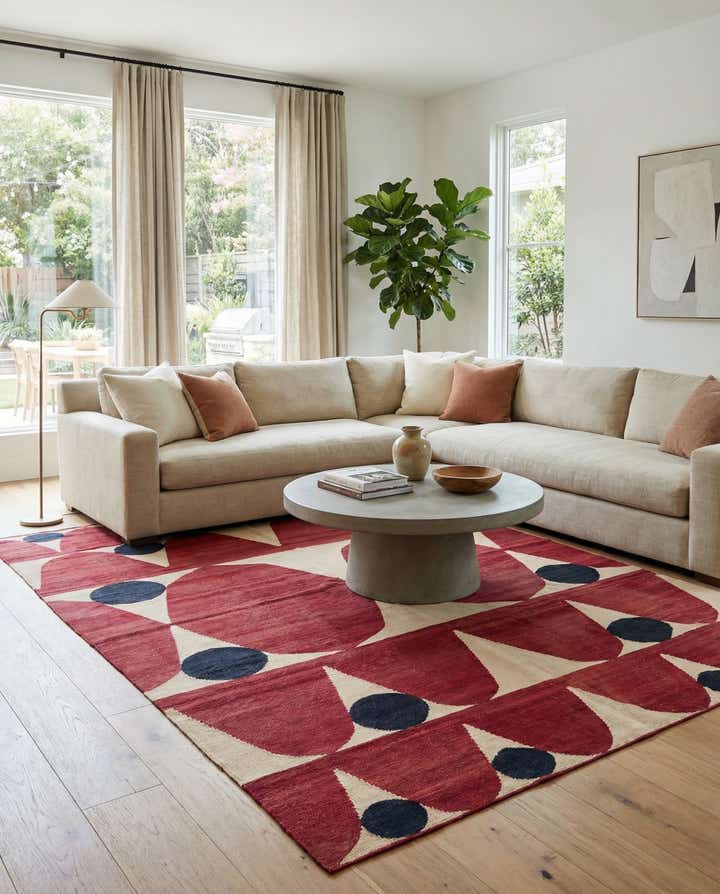 6' 10 x 9' 9 Hand Woven Kilim Modern Wool Rug