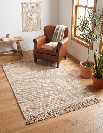 Ivory Hand Woven Chunky Jute Rug