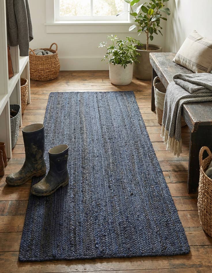 Detail image of 2' 7 x 6' 1 Handmade Braided Jute Runner Rug