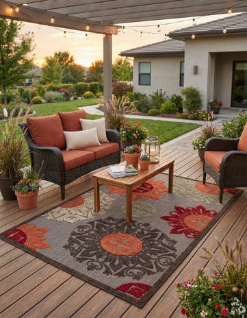 4' x 6' Easy-Clean Modern Indoor / Outdoor Rug