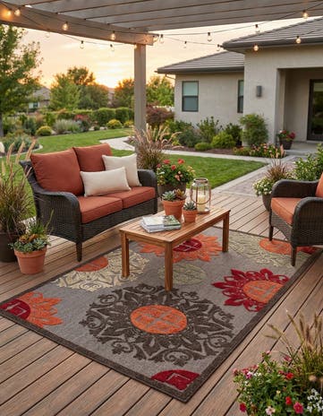 4' x 6' Easy-Clean Modern Indoor / Outdoor Rug
