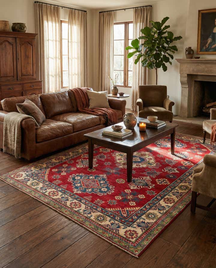 5' 10 x 9' 2 Hand Knotted Kazak Rug