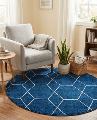  3' x 3' Lattice Frieze Round Rug