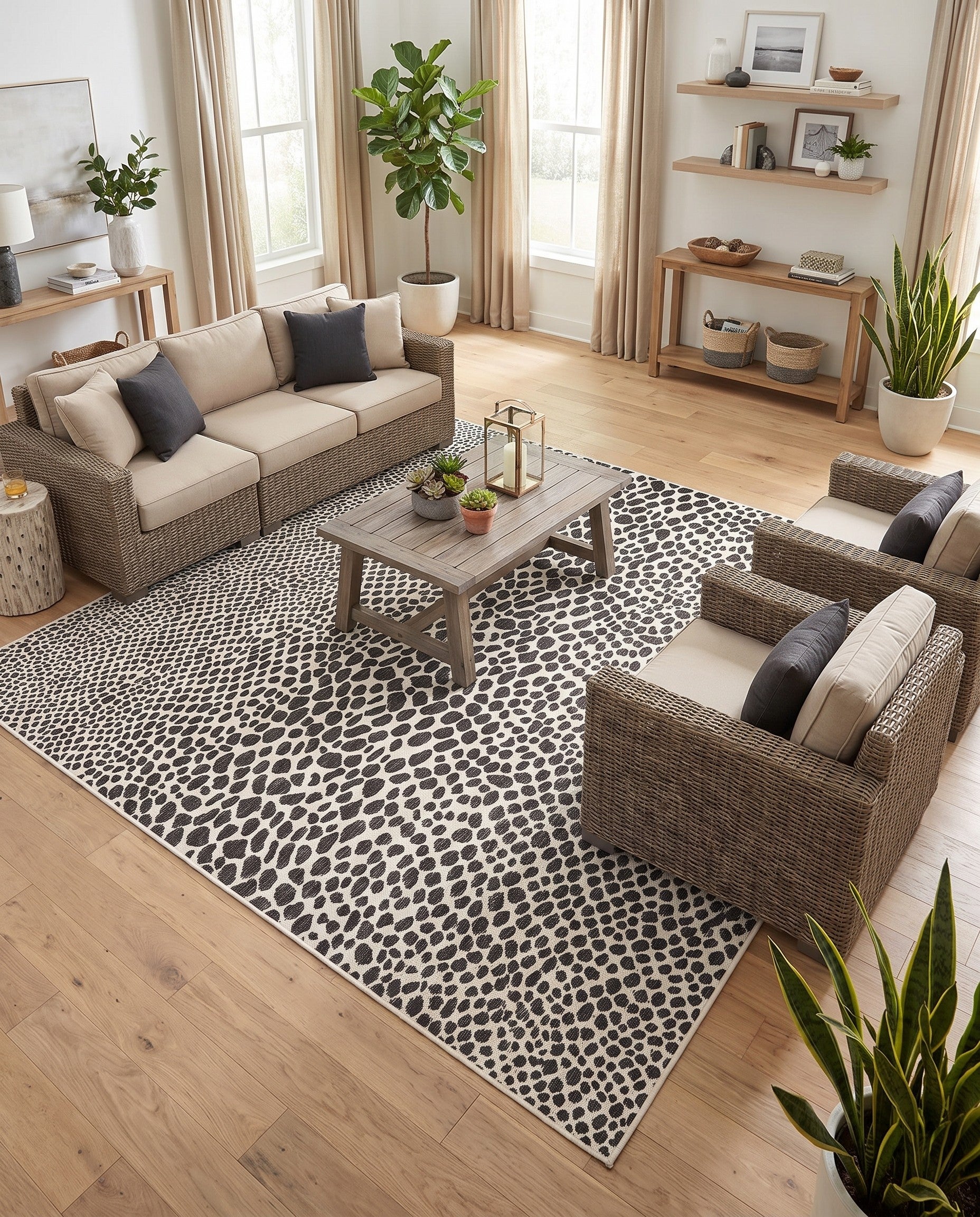 10' 8 x 10' 8 Easy-Clean Jill Zarin Cape Town Indoor / Outdoor Square Rug
