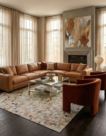 5' 3 x 7' 6 Cowhide Stocks Rug
