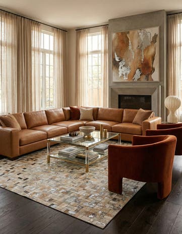 5' 3 x 7' 6 Cowhide Stocks Rug
