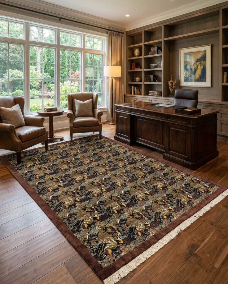 Detail image of 6' 1 x 9' 6 Hand Knotted Tibet Wool Rug