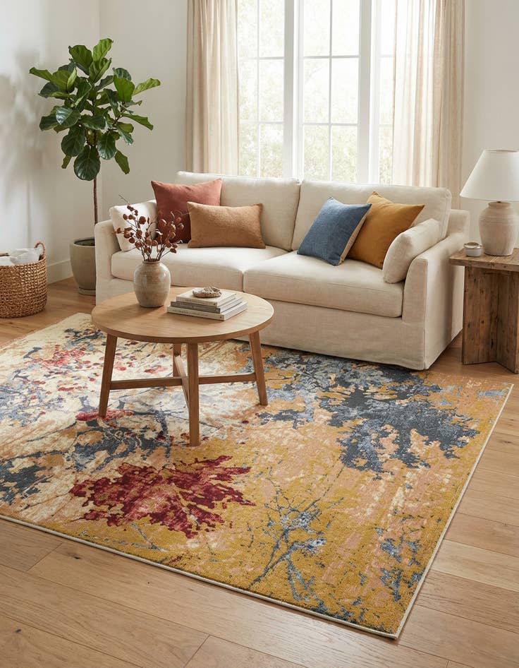 Detail image of 5' 3 x 8'  Washable Modern Indoor / Outdoor Rug