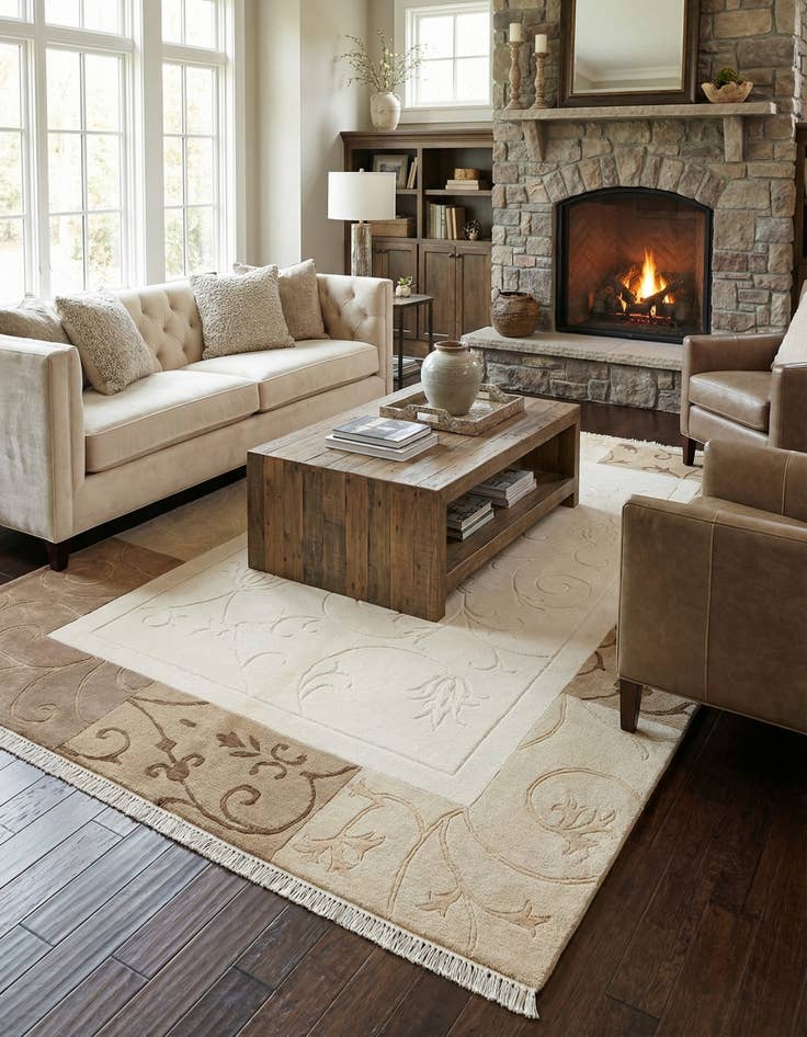 Detail image of 4' 7 x 6' 9  Hand Knotted Darya Wool Rug