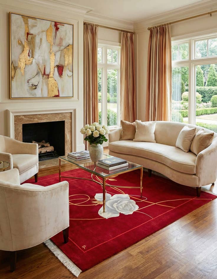 Detail image of  6' 8 x 9' 11  Hand Knotted Darya Wool Rug