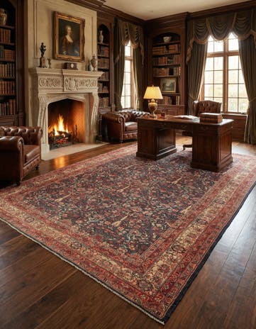 8' 8 x 11' 4 Hand Knotted Bidjar Persian Wool Rug