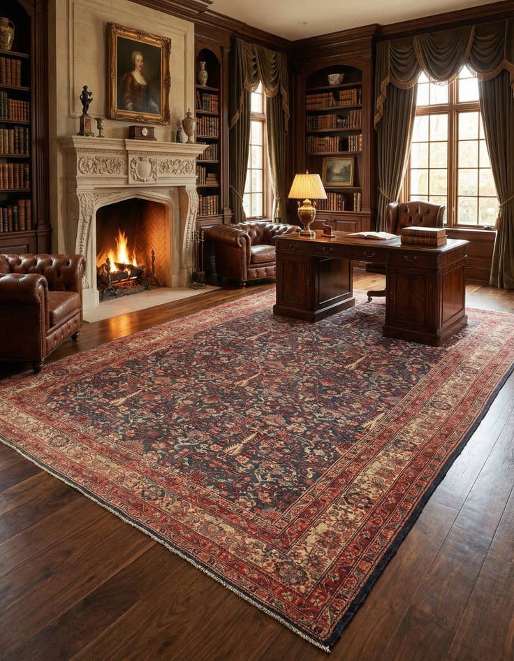 Detail image of 8' 8 x 11' 4  Hand Knotted Bidjar Persian Wool Rug