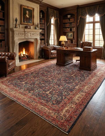 8' 8 x 11' 4 Hand Knotted Bidjar Persian Wool Rug