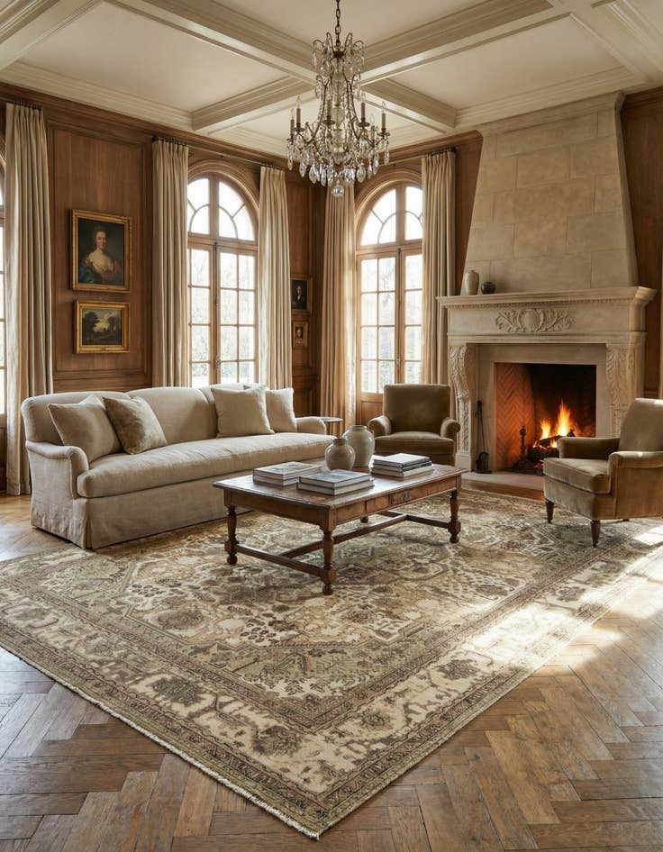 Detail image of 9' 8 x 12' 8  Hand Knotted Vintage Royal Persian Wool Rug