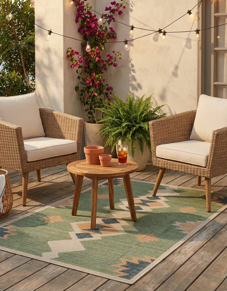 Detail image of 5' 3 x 7' 7  Washable Baja Indoor / Outdoor Rug