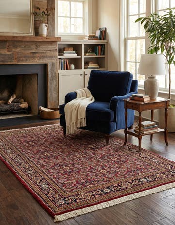 4' x 6' 7 Hand Knotted Farahan Wool Rug