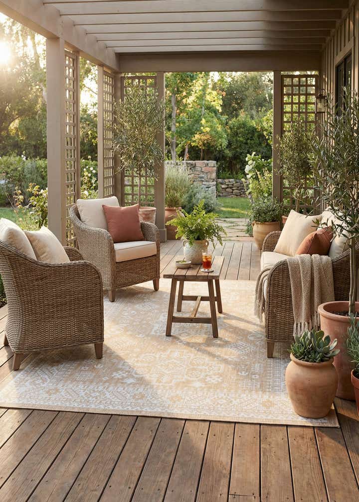 7' x 10' Easy-Clean Aztec Indoor / Outdoor Rug