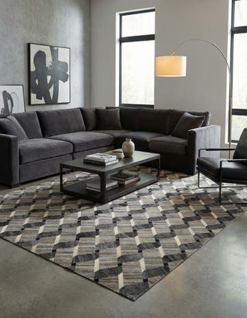 5' 2 x 7' 11 Cowhide - Patchwork Rug