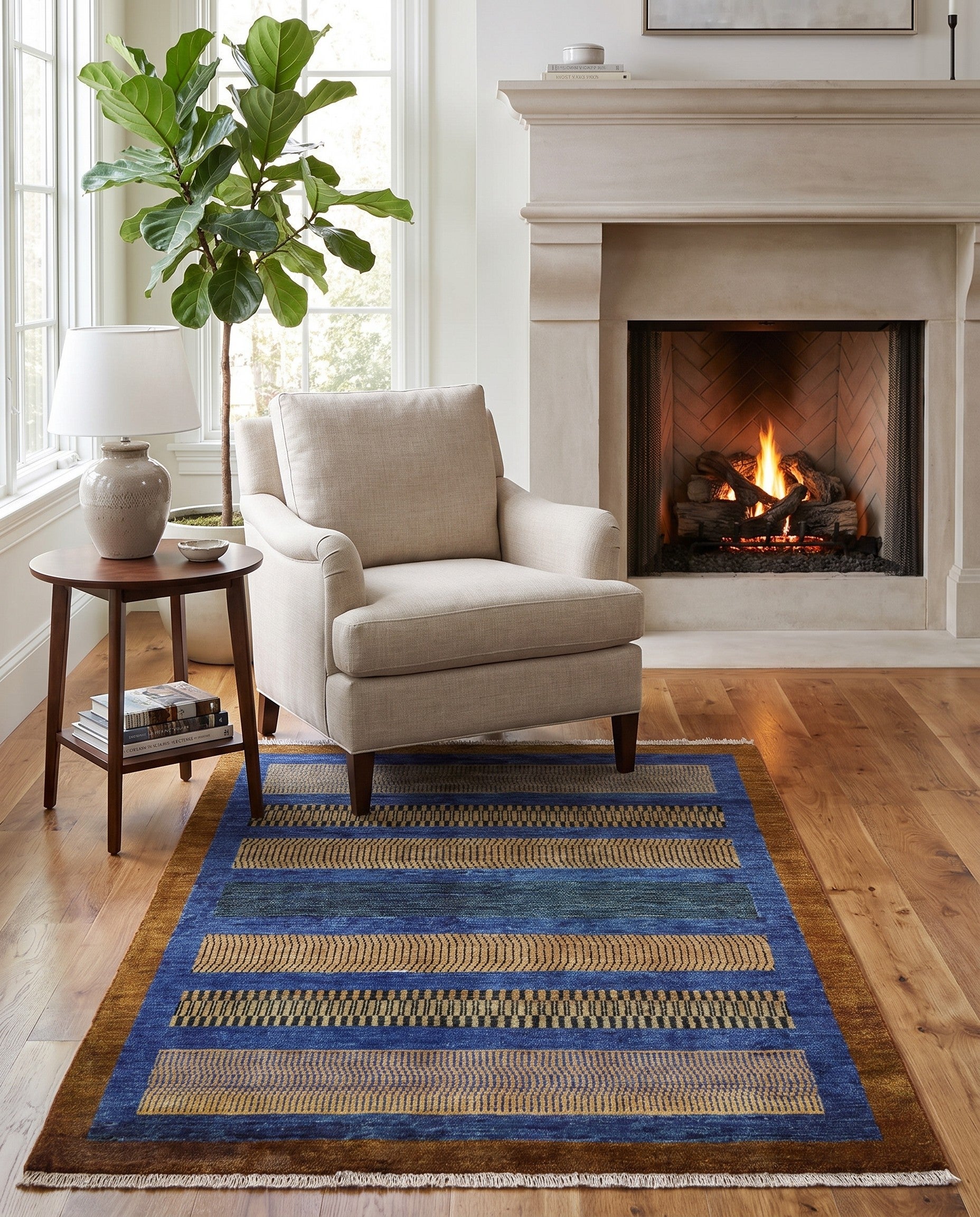 3' 11 x 5' 9 Hand Knotted Ziegler Modern Rug