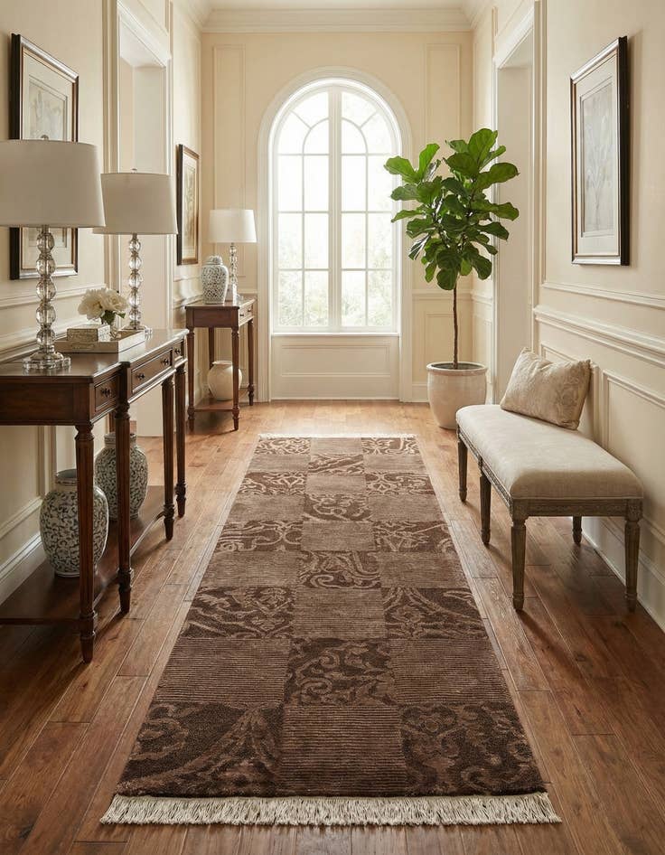 Detail image of 2' 8 x 9' 11 Hand Knotted Darya Wool Runner Rug