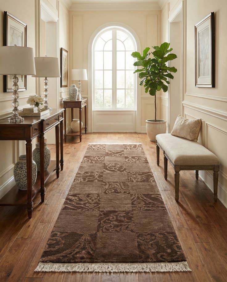 Detail image of 2' 8 x 9' 11 Hand Knotted Darya Wool Runner Rug