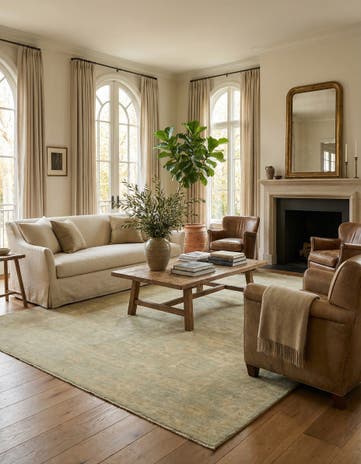 6' 8 x 9' 1 Hand Knotted Over-Dyed Ziegler Rug