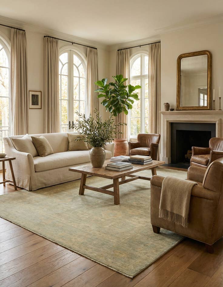 Detail image of  6' 8 x 9' 1  Hand Knotted Over-Dyed Ziegler Rug